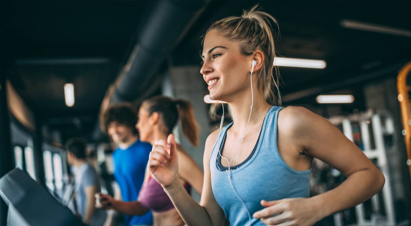 member running on a treadmill