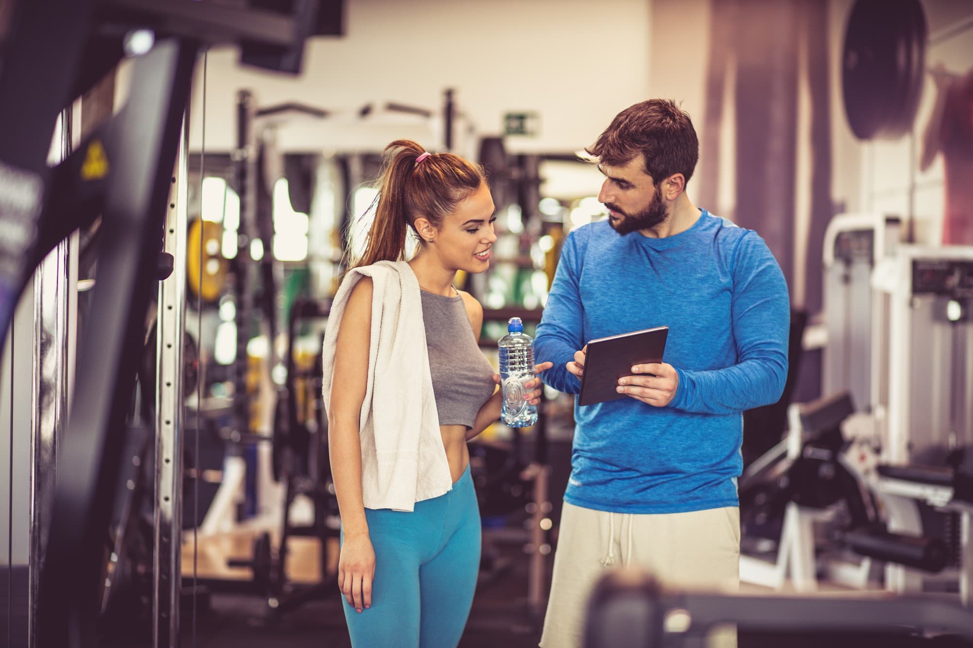 Member using a self-service member portal at a fitness club for streamlined account access.
