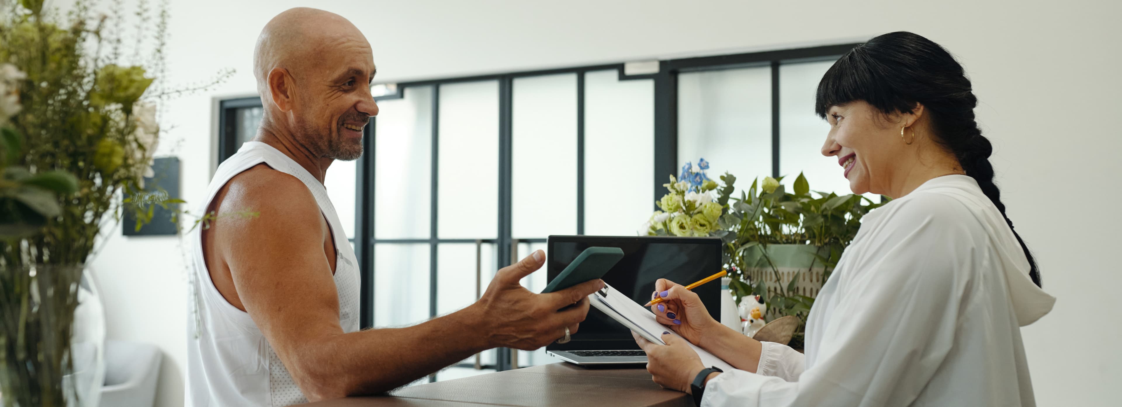 A transaction occuring at a fitness club