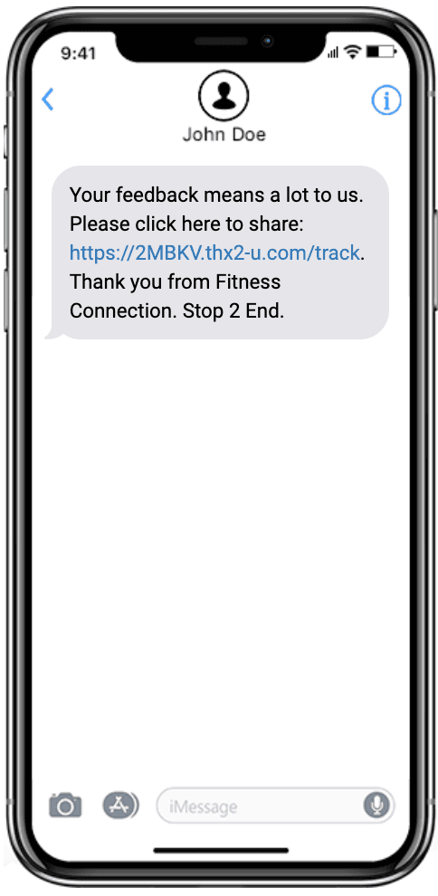 Thank you message for giving feedback