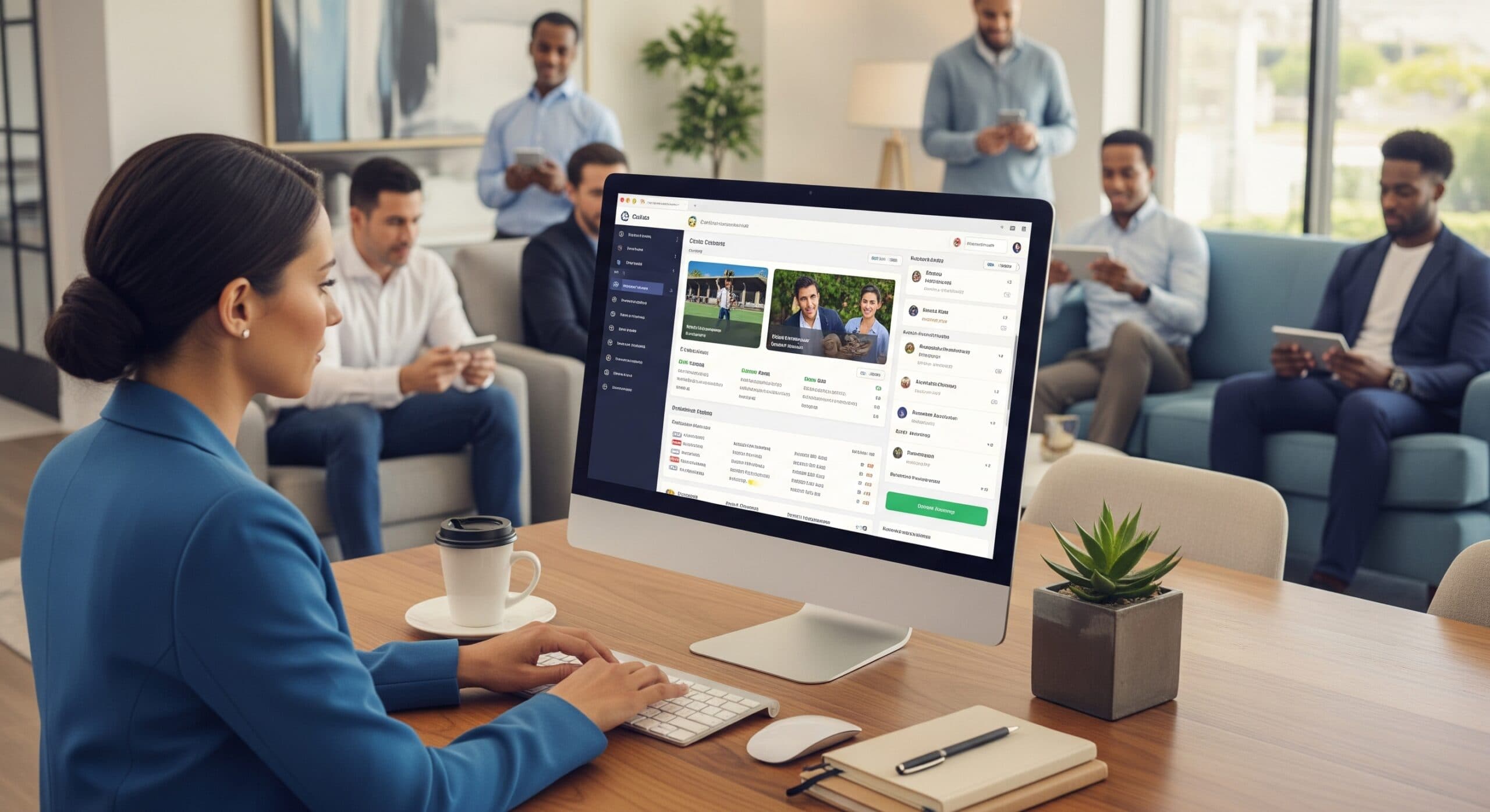 Club staff and members using centralized communication tools on desktop and mobile
