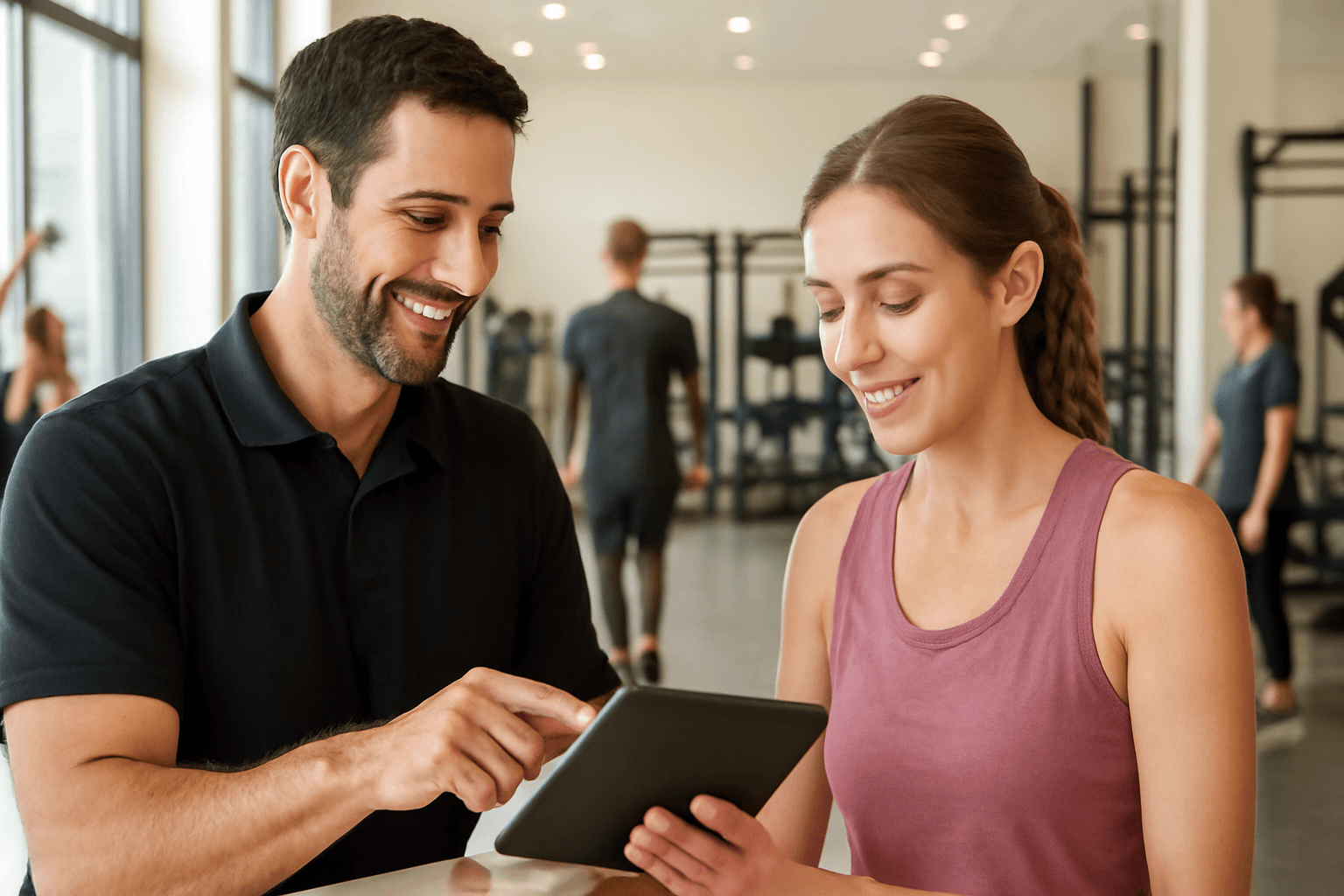 Member Using Mobile Access Control to Enter a Premium Fitness Club