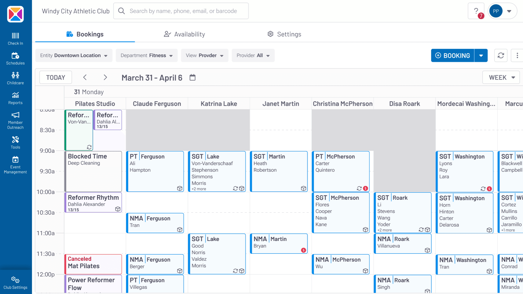 Daxko Club Automation modern scheduler