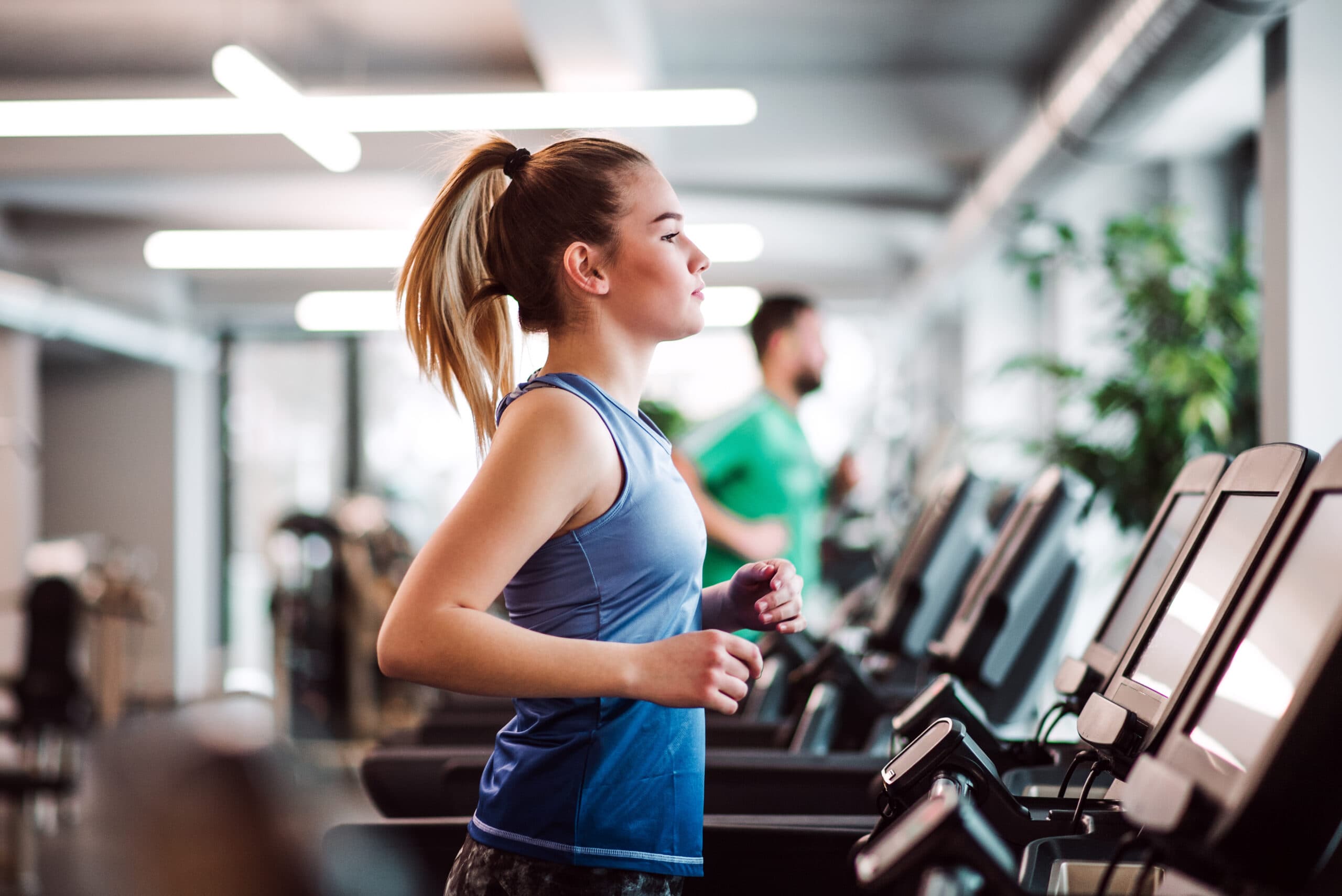 Group working out in a fitness club