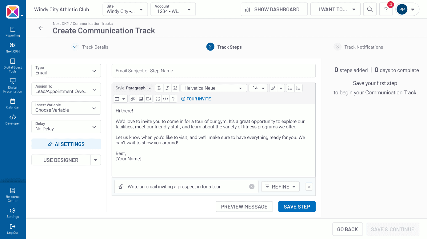 Daxko Engage Pro AI composition tool