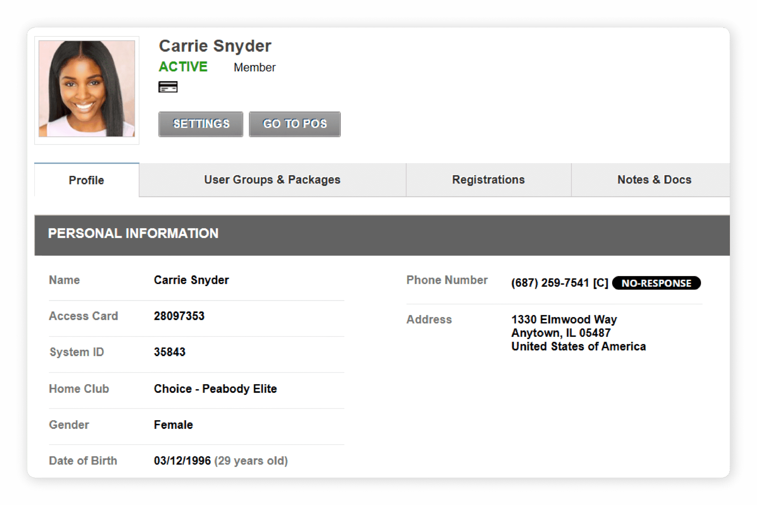 Club Automation – Member Profile View